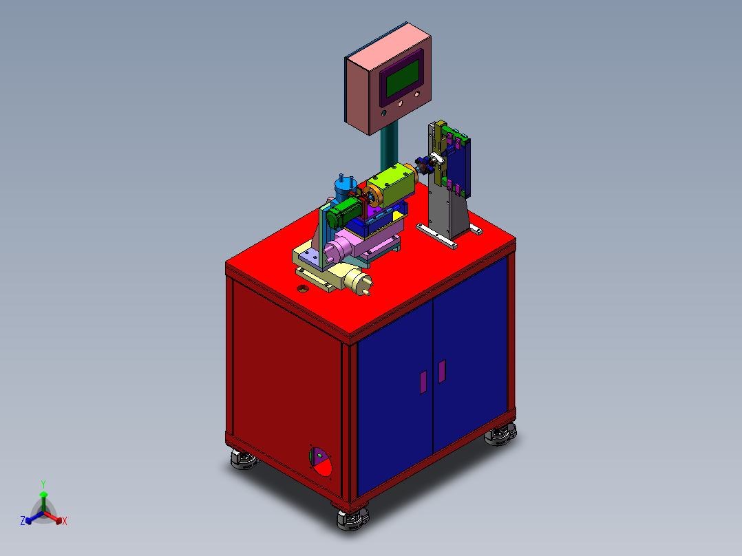 锁芯自动检测（sw18可编辑+工程图+bom）正等轴测图