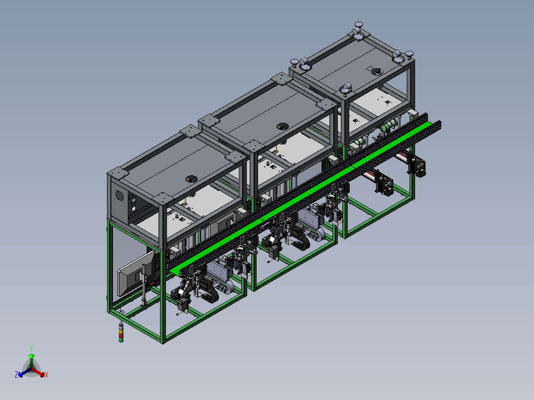 LED灯锡焊及下料工位sw20可编辑正等轴测图