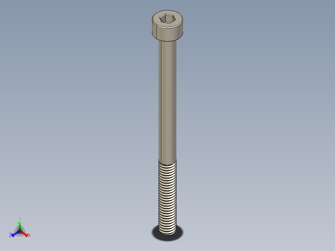 Screw_DIN_912_M4x55_A2.STEP公制内六角螺钉正等轴测图