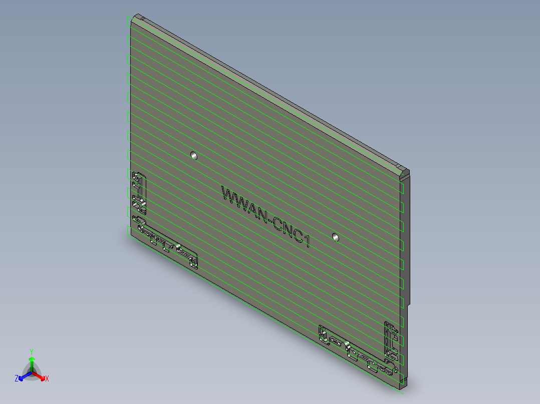 包胶版笔记本外壳飞面+包胶内腔程序模型正等轴测图