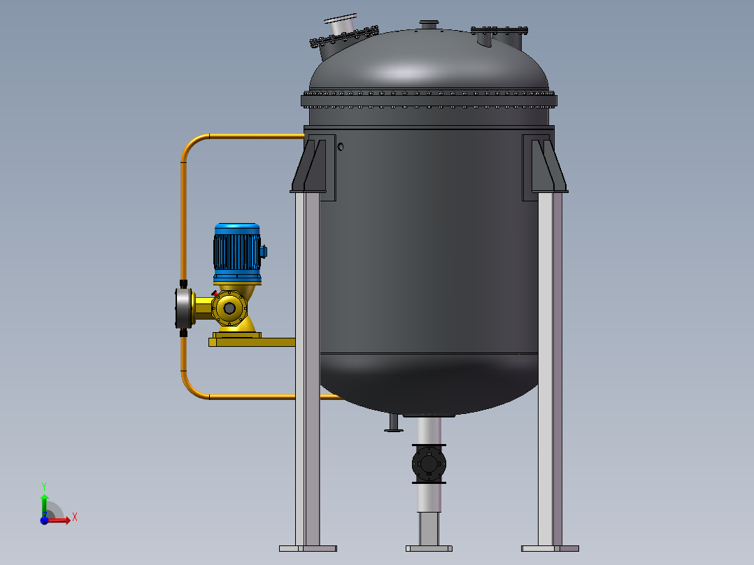 酸析离心釜前视图