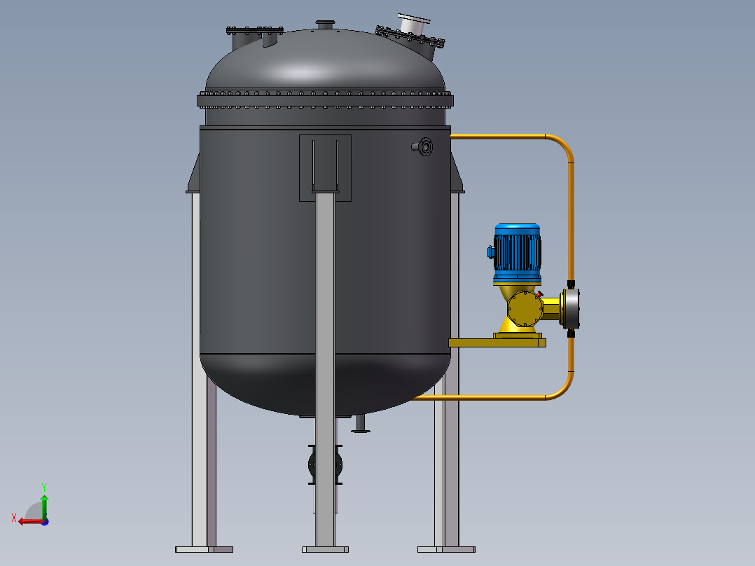 酸析离心釜后视图