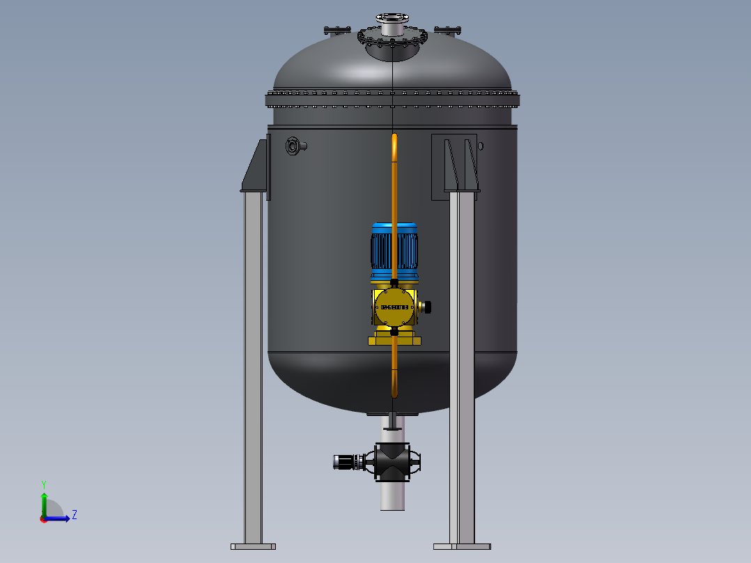 酸析离心釜左视图