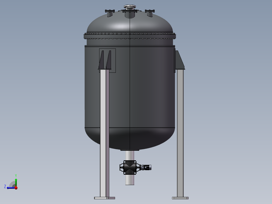 酸析离心釜右视图