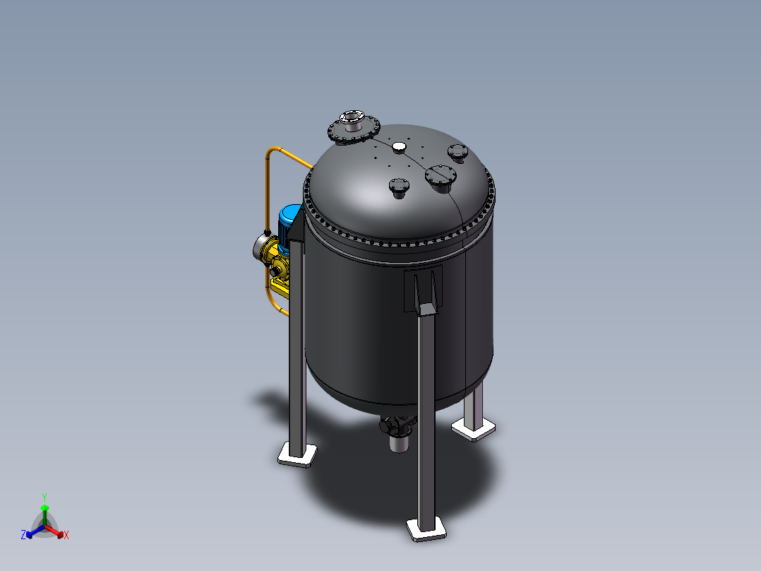 酸析离心釜正等轴测图