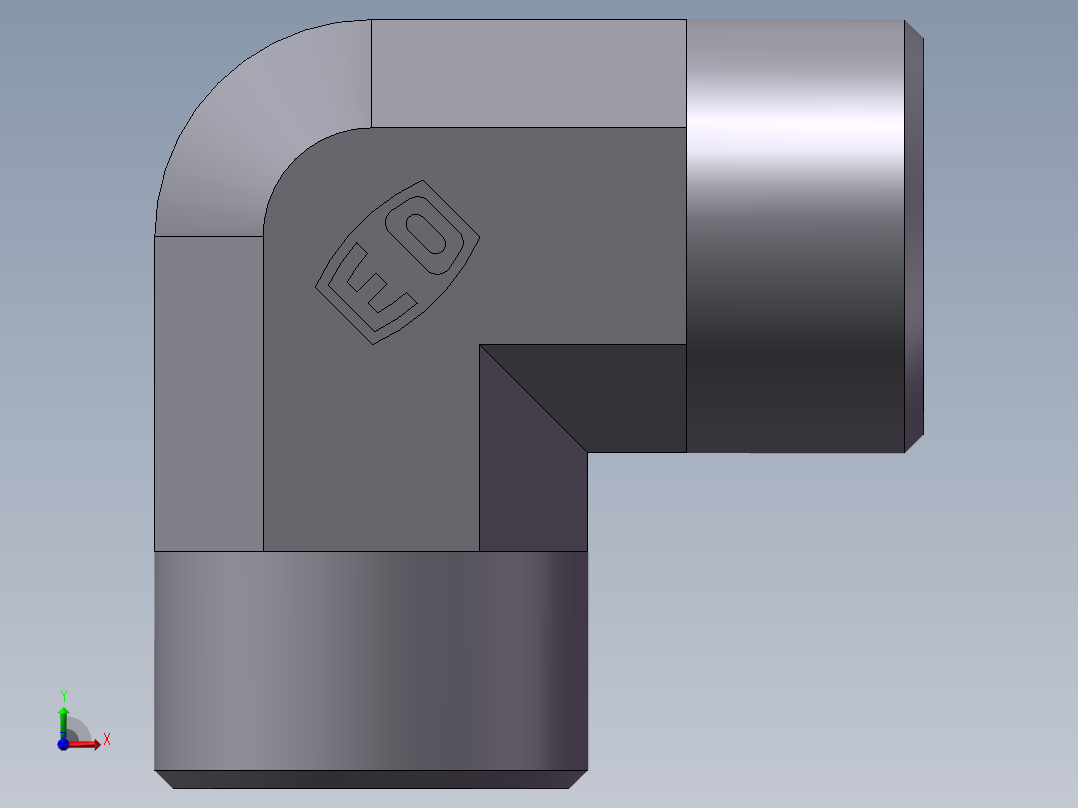 弯接头-W、1C9-22前视图