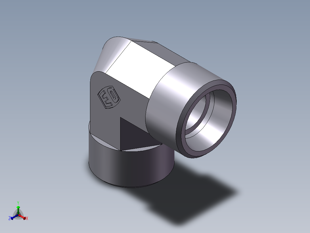 弯接头-W、1C9-22正等轴测图