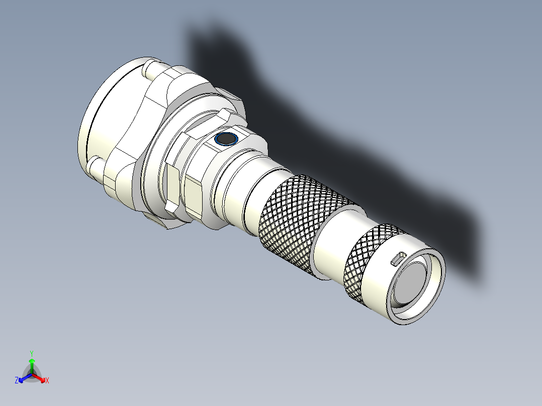 多头强光照明手电设计正等轴测图