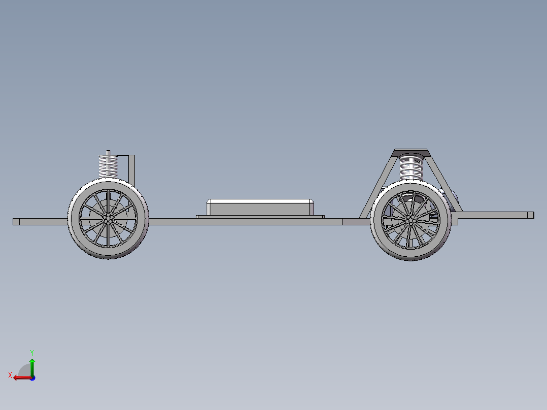 电动汽车底盘三维模型SolidWorks三维模型后视图
