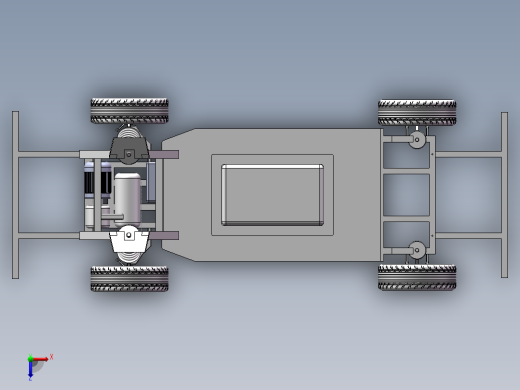 电动汽车底盘三维模型SolidWorks三维模型俯视缩略图