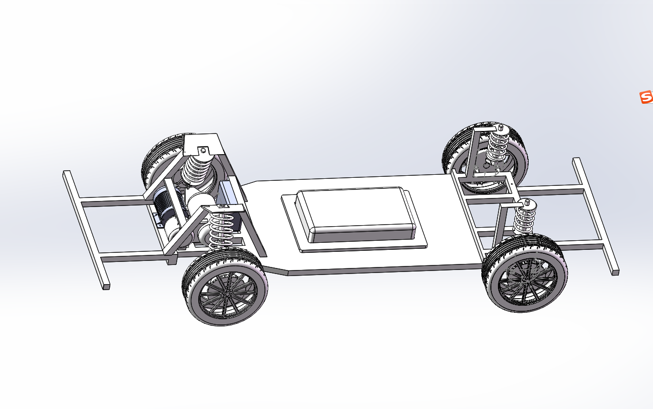 电动汽车底盘三维模型SolidWorks三维模型