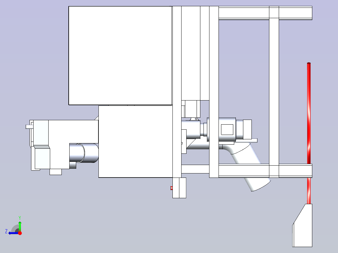 五轴钻床3D图纸右视图