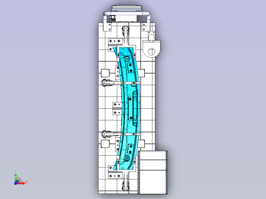 防撞梁内板焊装夹具CATIA前视缩略图