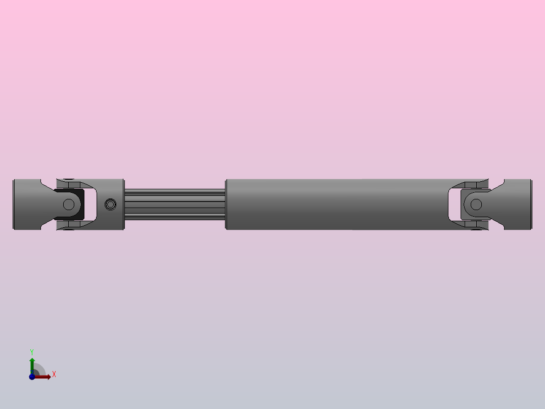 万向联轴器WSP03-PB-Y10-Y10-230／330WSP型可伸缩小型十字轴万向联轴器前视图