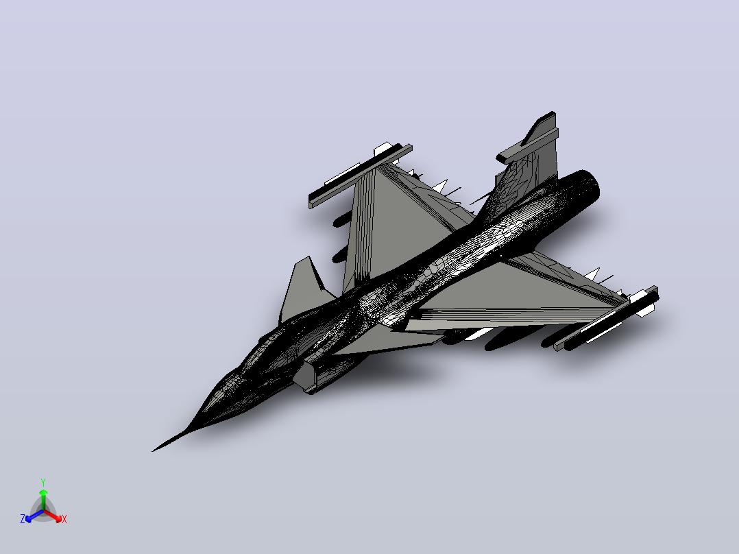 Gripen Nozzle and Missile飞机主视图