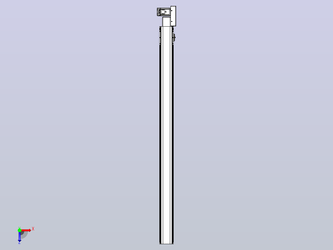 皮带直线轴半封闭可选导轨TPA-HNB-105D-90-L1400-ML-Y-P20-N3俯视图