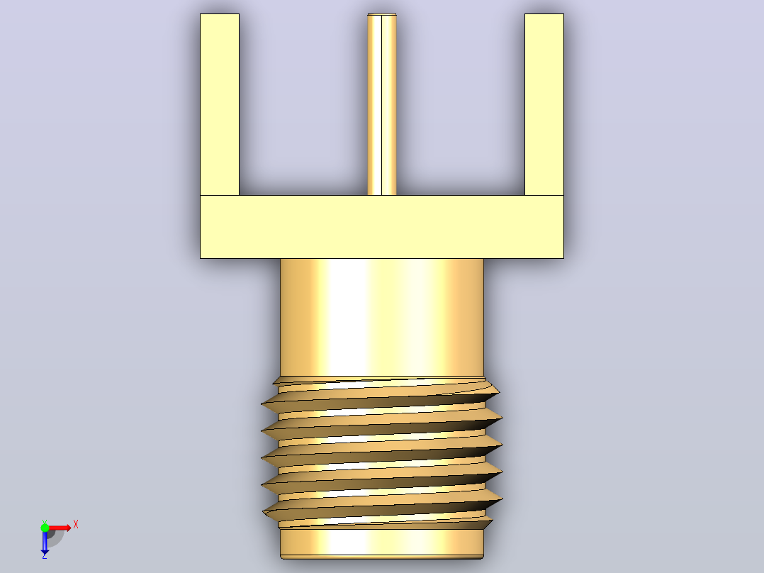 SMA母PCB边缘发射连接器，063  PCB厚度俯视图