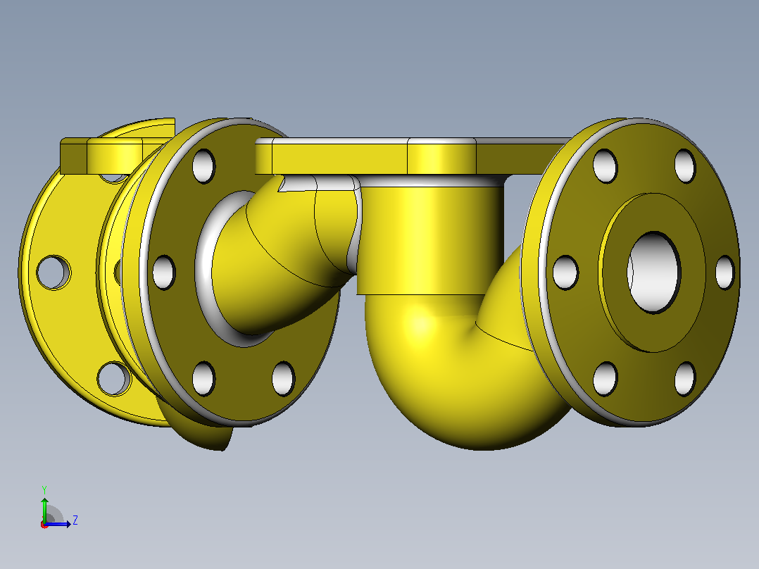 Solidworks教程70高级管道设计模型溢流管道三维基本零件造型设计。左视图