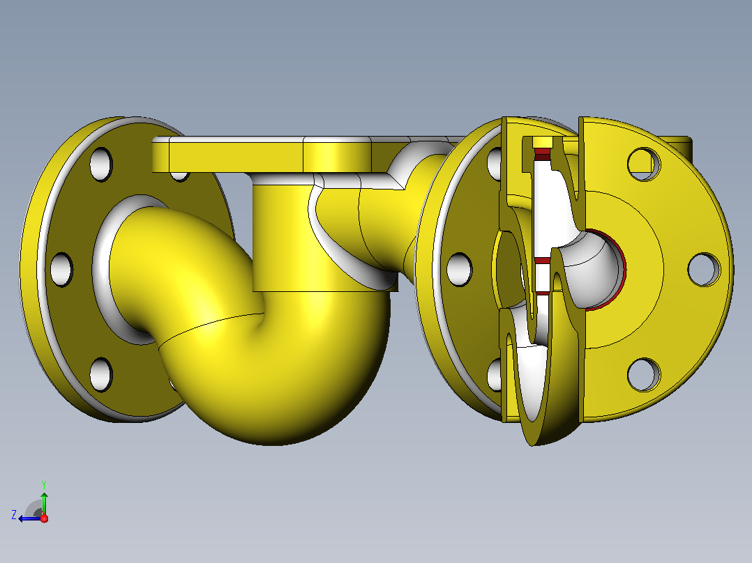 Solidworks教程70高级管道设计模型溢流管道三维基本零件造型设计。右视图