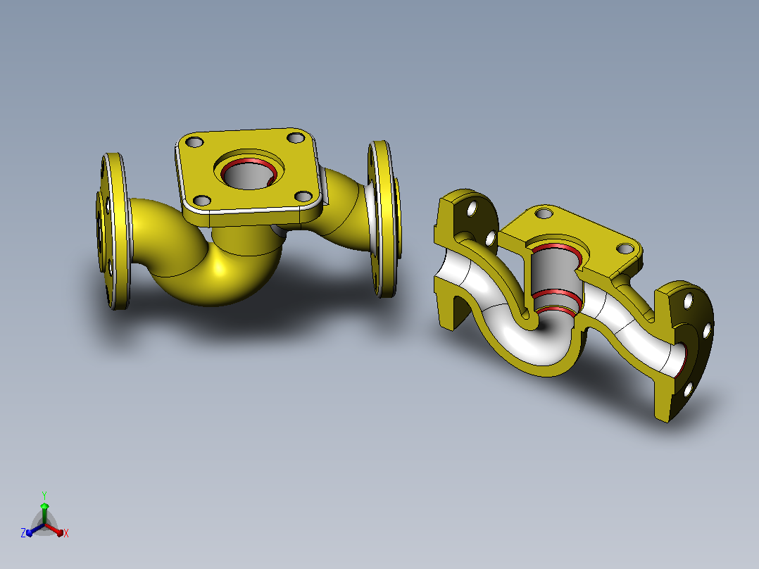 Solidworks教程70高级管道设计模型溢流管道三维基本零件造型设计。正等轴测图