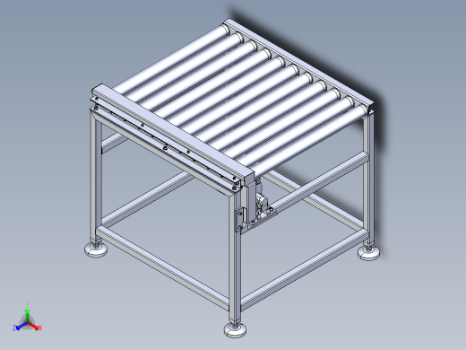 动力滚筒输送机结构正等轴测缩略图