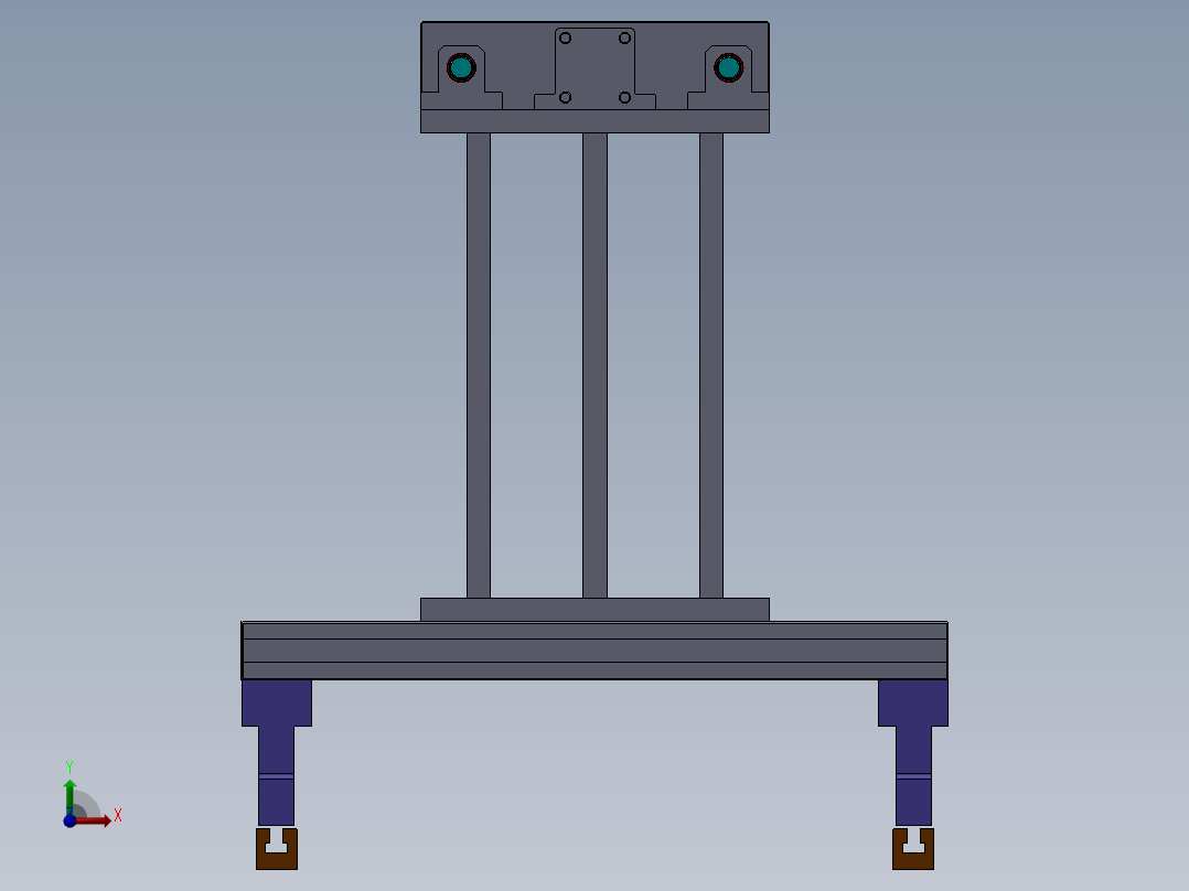 圆柱体工装夹具前视图
