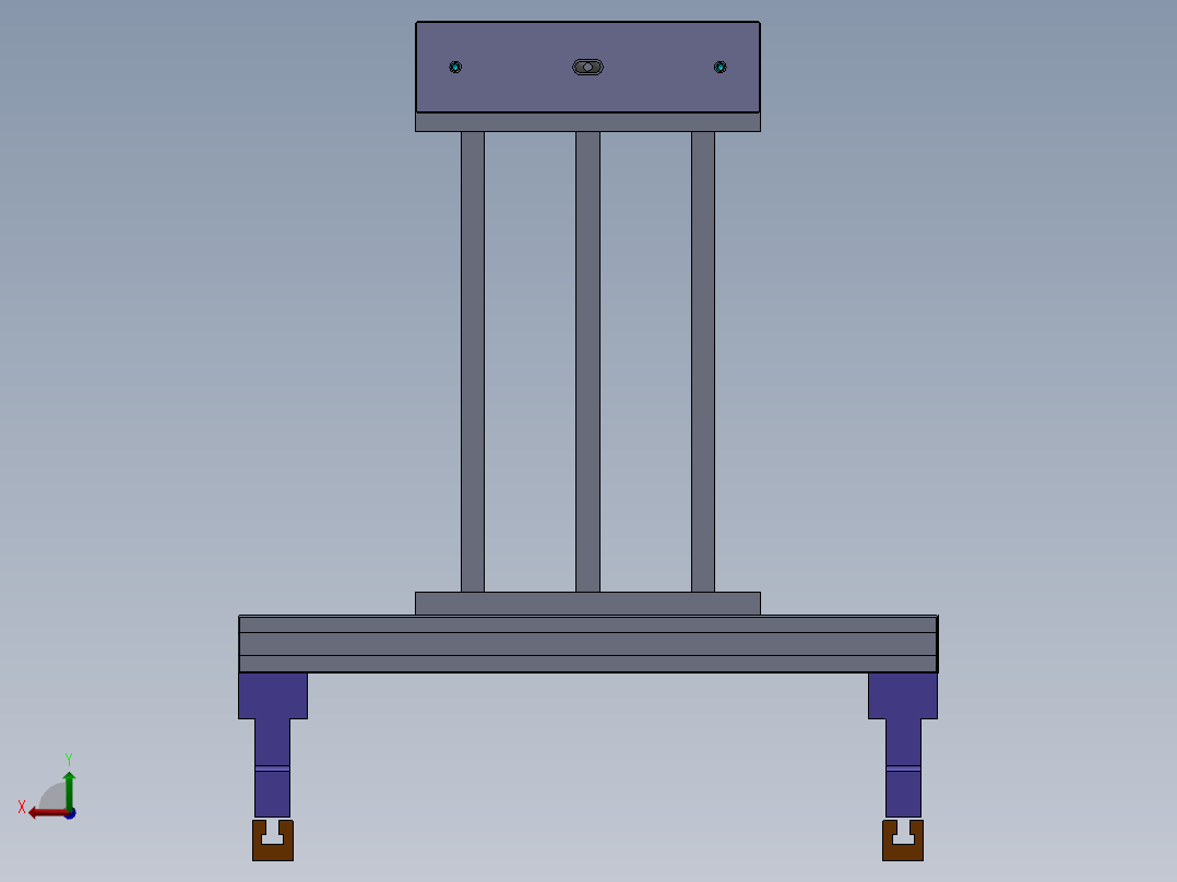圆柱体工装夹具后视图