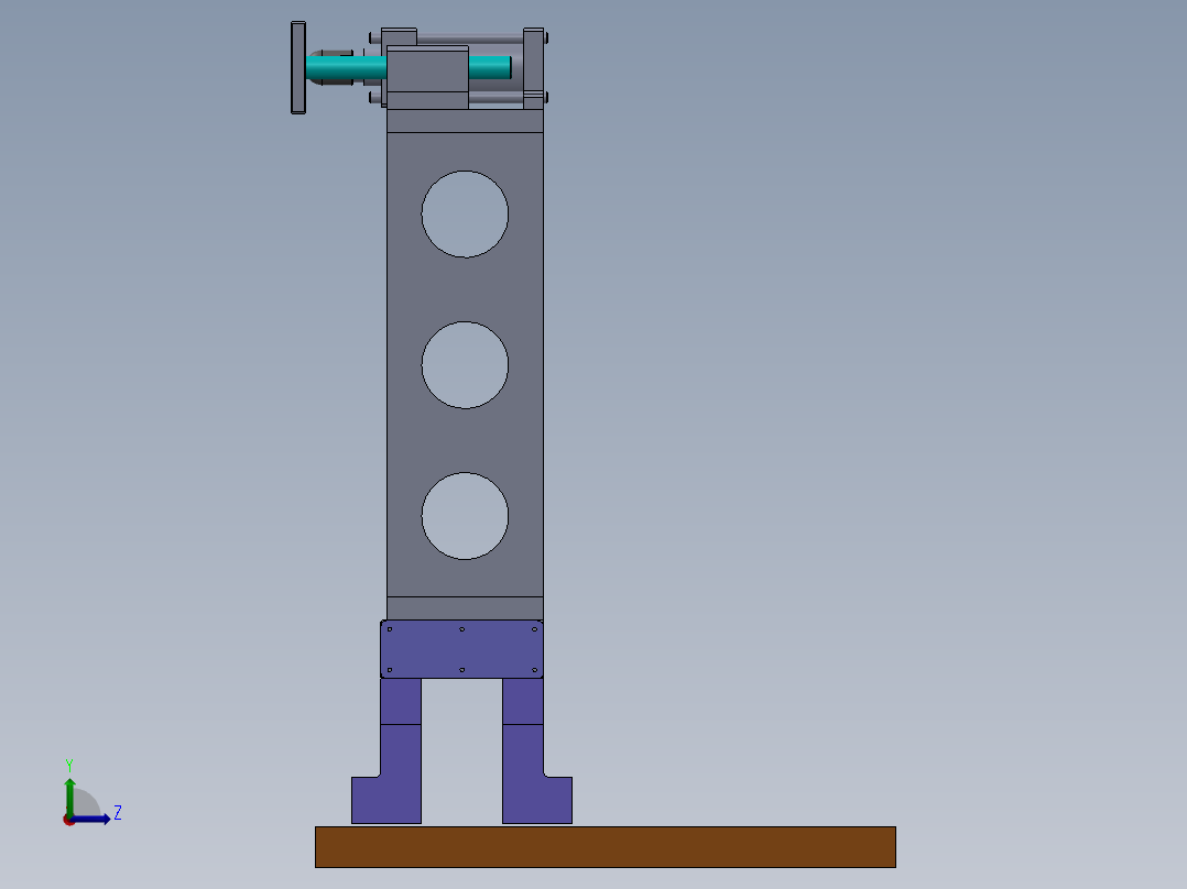 圆柱体工装夹具左视图