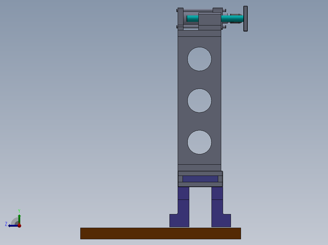 圆柱体工装夹具右视图