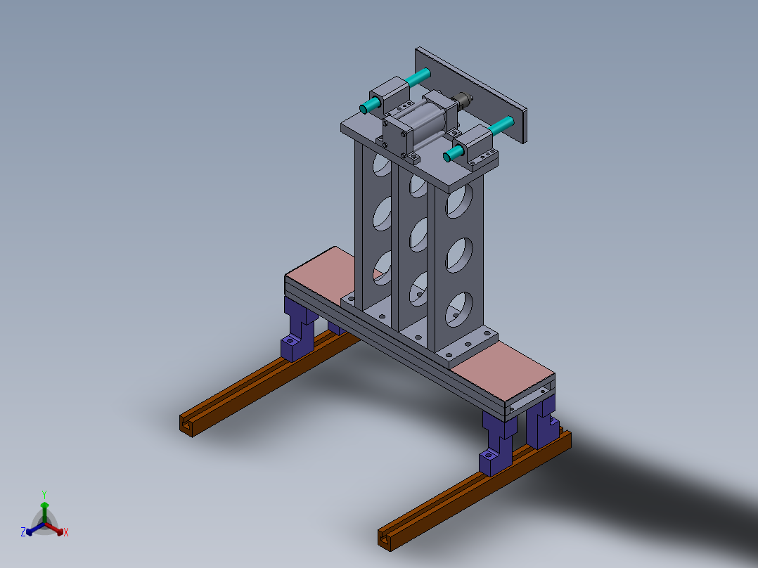 圆柱体工装夹具正等轴测图