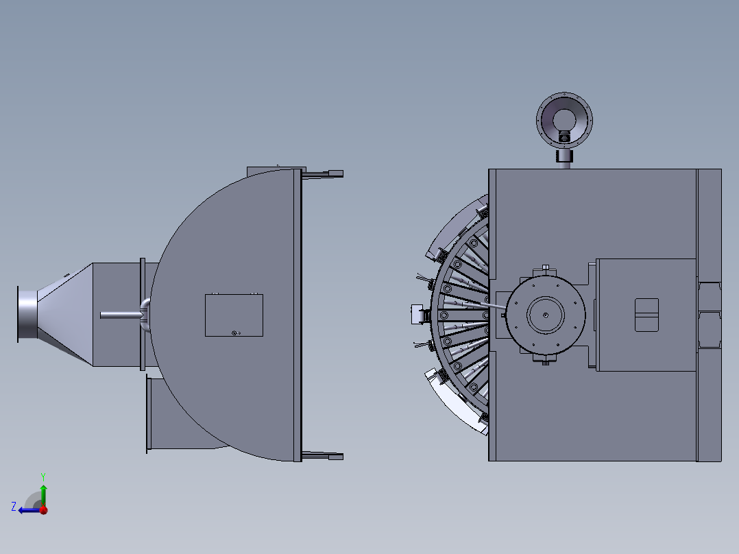 大型转子干燥机sw15可编辑右视图
