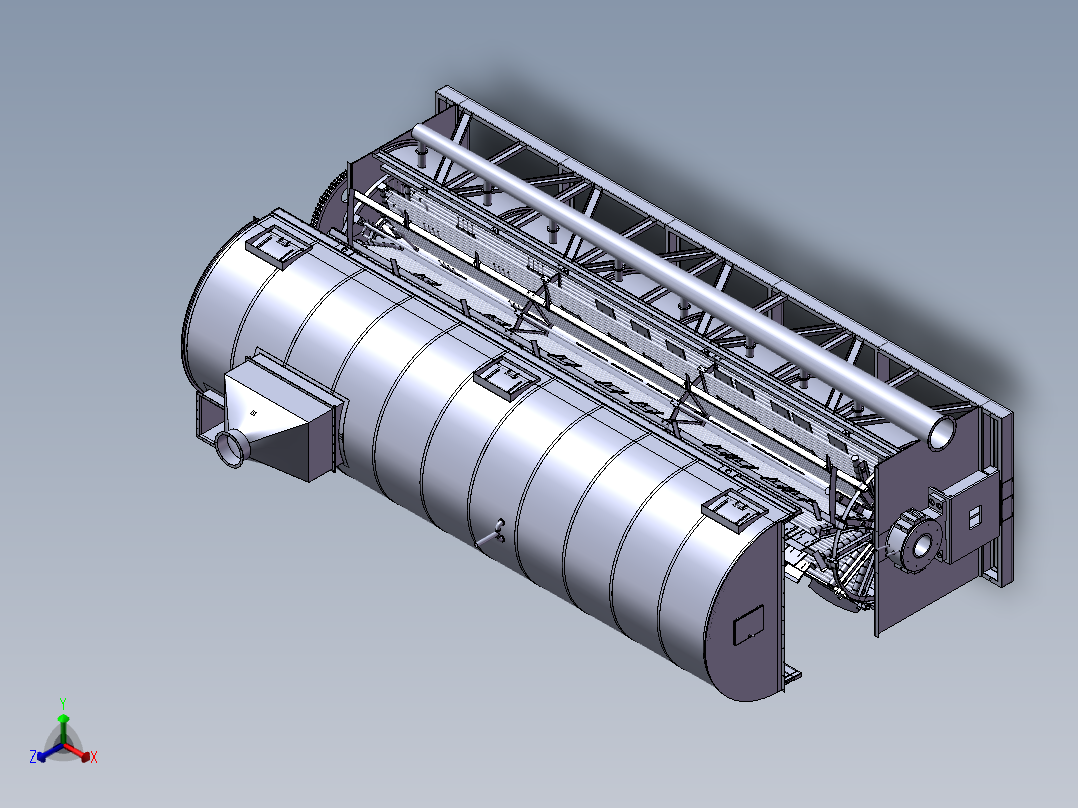 大型转子干燥机sw15可编辑正等轴测图