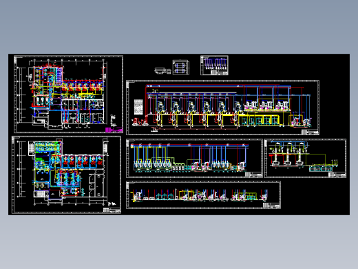 草药中药提取工段工艺管道平面布置图及流程图CAD图纸