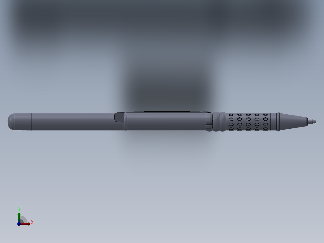 圆珠笔3D模型前视图