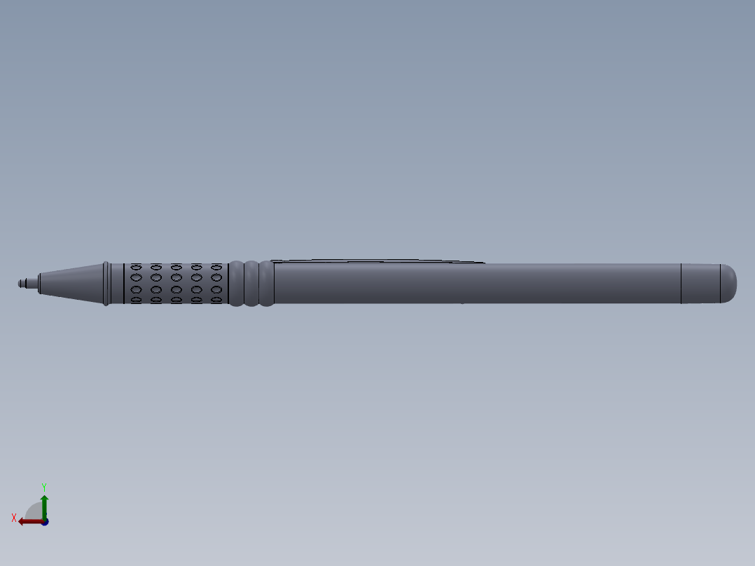圆珠笔3D模型后视图