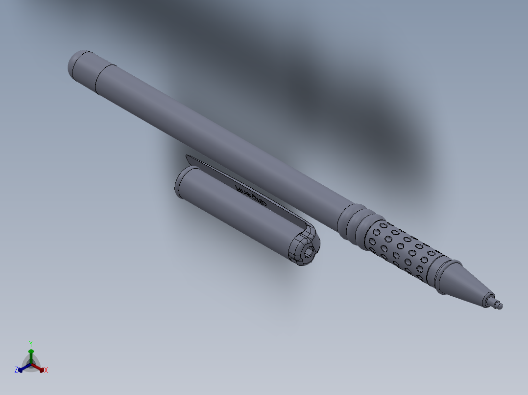 圆珠笔3D模型正等轴测图