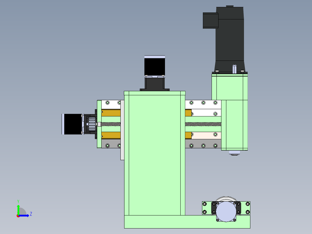 小型台式数控铣床左视图