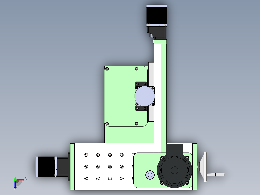 小型台式数控铣床俯视图
