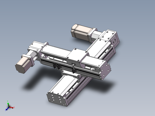 2款xy两轴同步带机械手十字型滑台模组移栽机器人3d图纸 三维模型