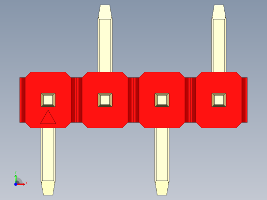 彩色公排针 100mil 2.54mm 系列-DS1022_red_04p_100mil_Type_SMT_R2_rev1.0前视缩略图