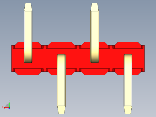 彩色公排针 100mil 2.54mm 系列-DS1022_red_04p_100mil_Type_SMT_R2_rev1.0后视缩略图
