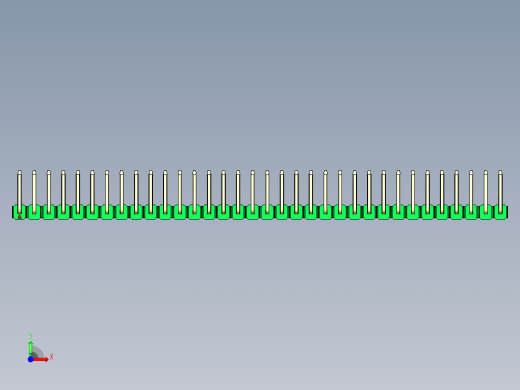 彩色公排针 100mil 2.54mm 系列-DS1022_green_34p_100mil_TypeU_rev1.0前视缩略图