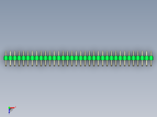 彩色公排针 100mil 2.54mm 系列-DS1022_green_34p_100mil_TypeU_rev1.0俯视缩略图