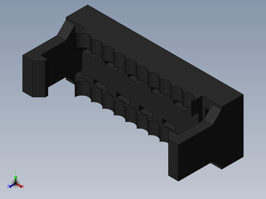 FDC-10 ( DS1018-2.54-10L )正等轴测图