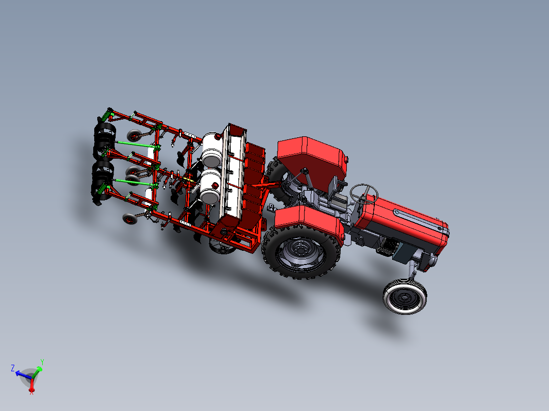 基于SolidWorks耕地播种机的结构设计-三维+CAD
