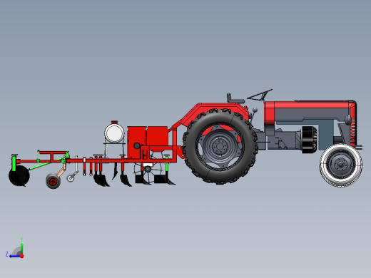 基于SolidWorks耕地播种机的结构设计-三维+CAD右视缩略图