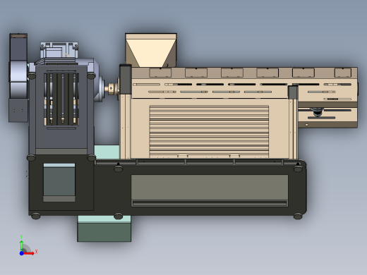 Extruder pellet machine挤出机颗粒机3D数模图纸 STP x_b格式前视缩略图