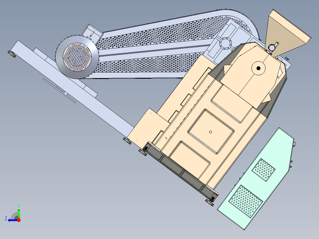 Extruder pellet machine挤出机颗粒机3D数模图纸 STP x_b格式右视图