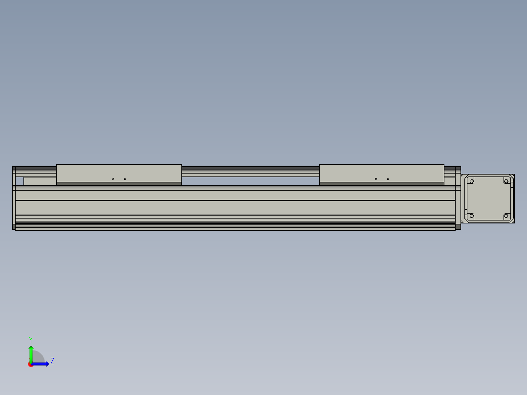 直线模组LHB21-L40-S450-R(B)设计图纸左视图