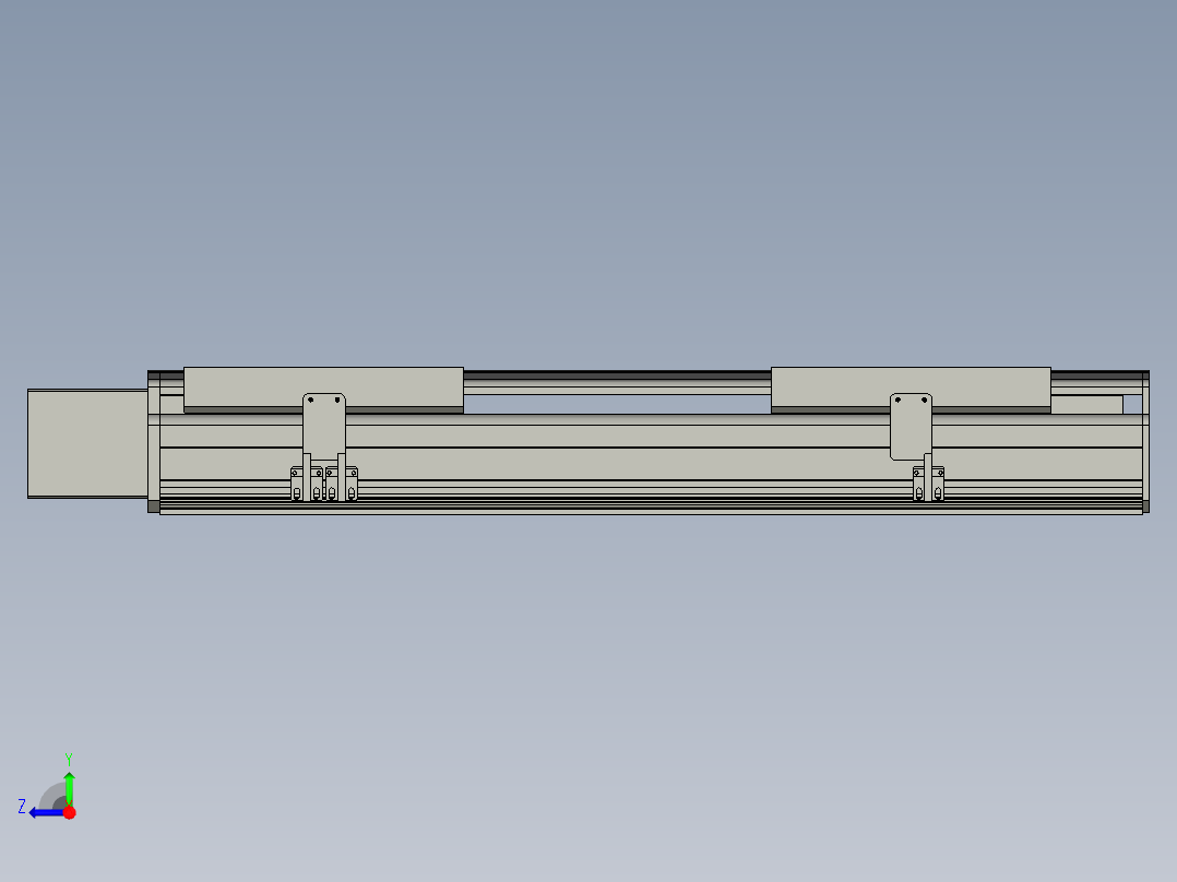 直线模组LHB21-L40-S450-R(B)设计图纸右视图